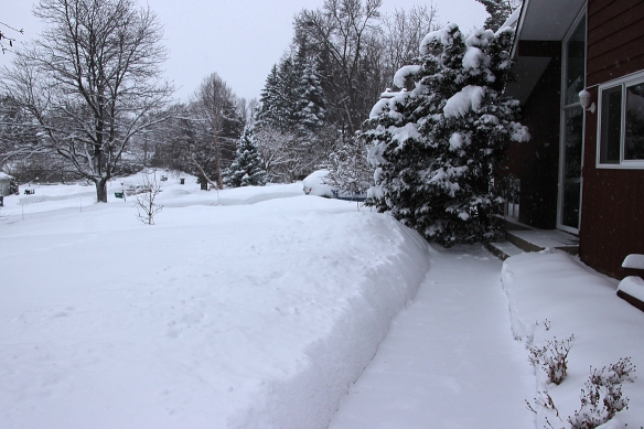 Just 8-10 inches can really add to the height of the snow banks over 